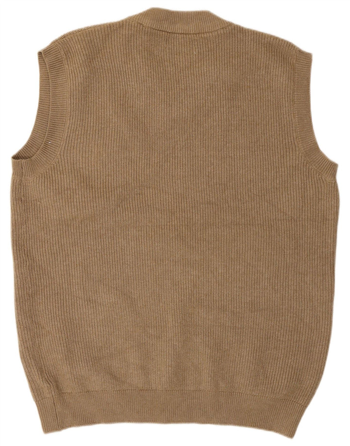 Marks & Spencer Mens Vest Tank Top Large Beige Polyester