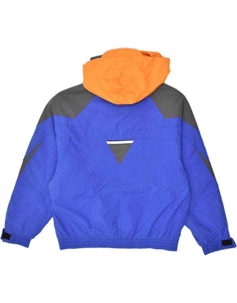 DIADORA Mens Hooded Windbreaker Jacket UK 36 Small Blue Colourblock | Vintage Diadora | Thrift | Second-Hand Diadora | Used Clothing | Messina Hembry 