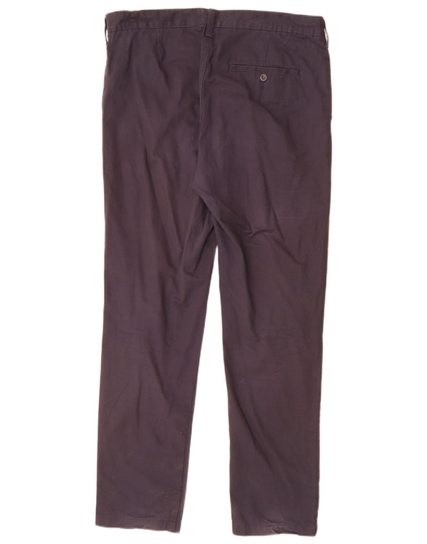 Marks & Spencer Mens Tapered Chino Trousers W34 L29 Navy Blue Cotton