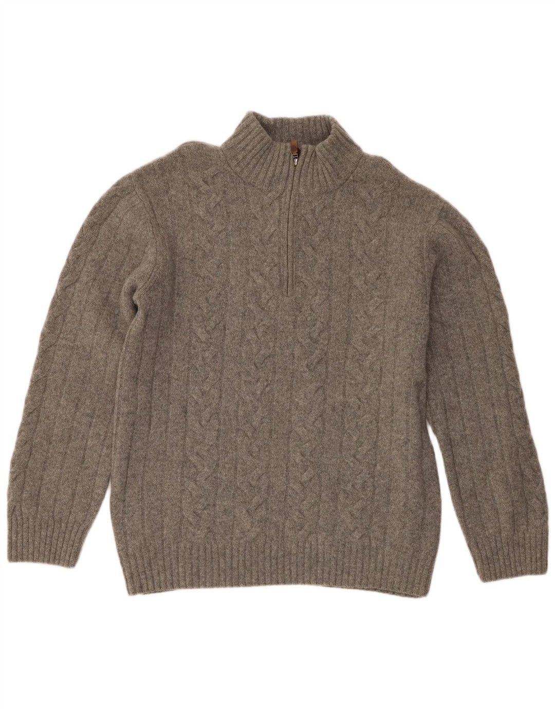 Gant Mens Zip Neck Jumper Sweater 2XL Grey Merino Wool