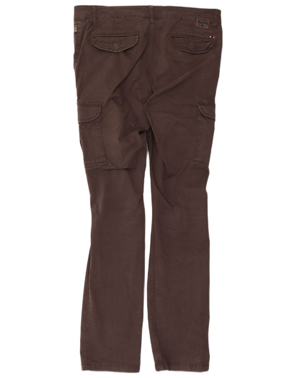 Napapijri Mens Slim Cargo Trousers W33 L32 Grey Cotton