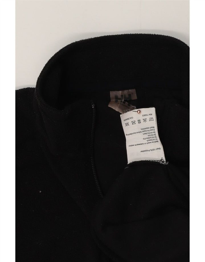 HELLY HANSEN Mens Zip Neck Fleece Jumper Medium Black Polyester