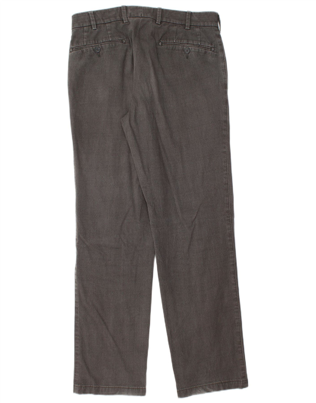 Bugatti Mens Straight Suit Trousers IT 46 Small W32 L30 Grey Check Cotton