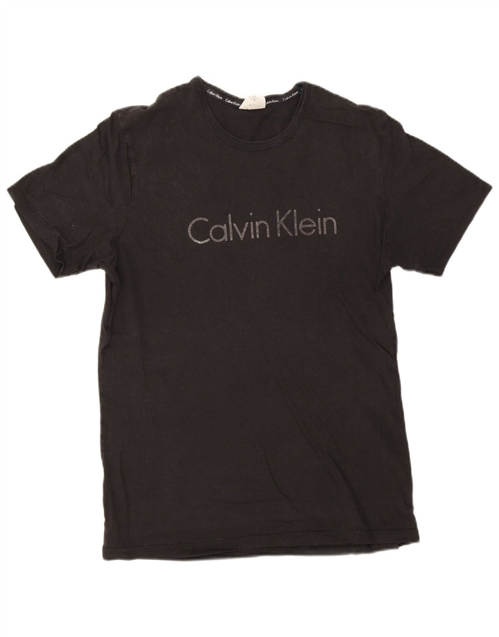 Calvin Klein Mens Graphic T-Shirt Top Medium Black Cotton
