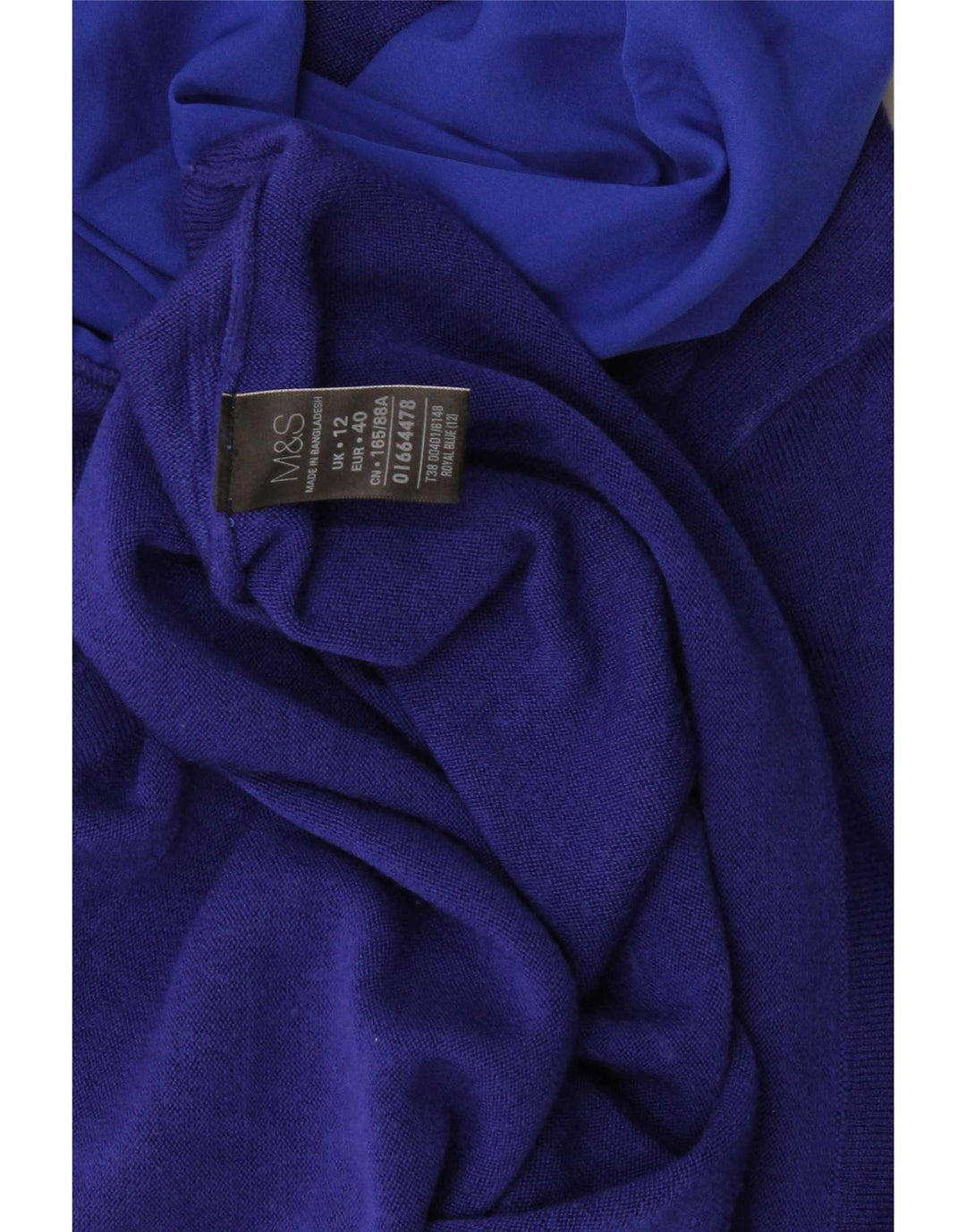 Marks & Spencer Womens Roll Neck Jumper Sweater UK 12 Medium Blue Polyester