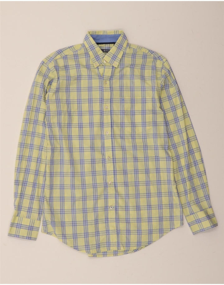 IZOD Mens Shirt Medium Yellow Check Cotton Vintage Izod and Second-Hand Izod from Messina Hembry 