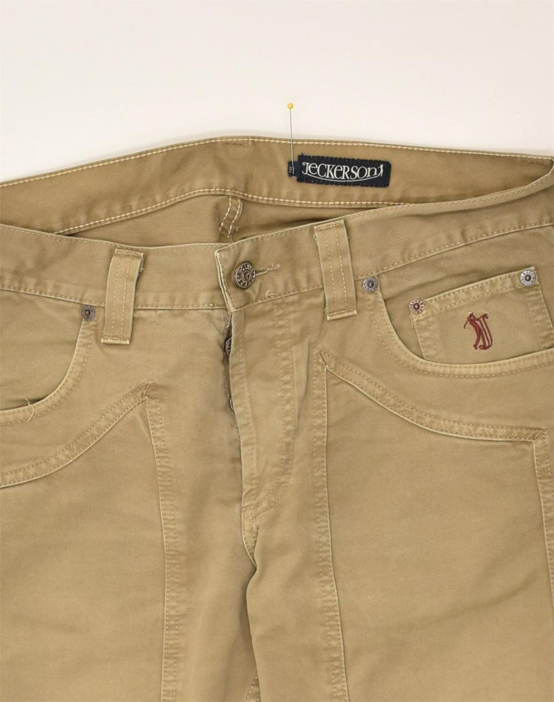 JECKERSON Mens Straight Casual Trousers W33 L32  Beige Cotton | Vintage Jeckerson | Thrift | Second-Hand Jeckerson | Used Clothing | Messina Hembry 