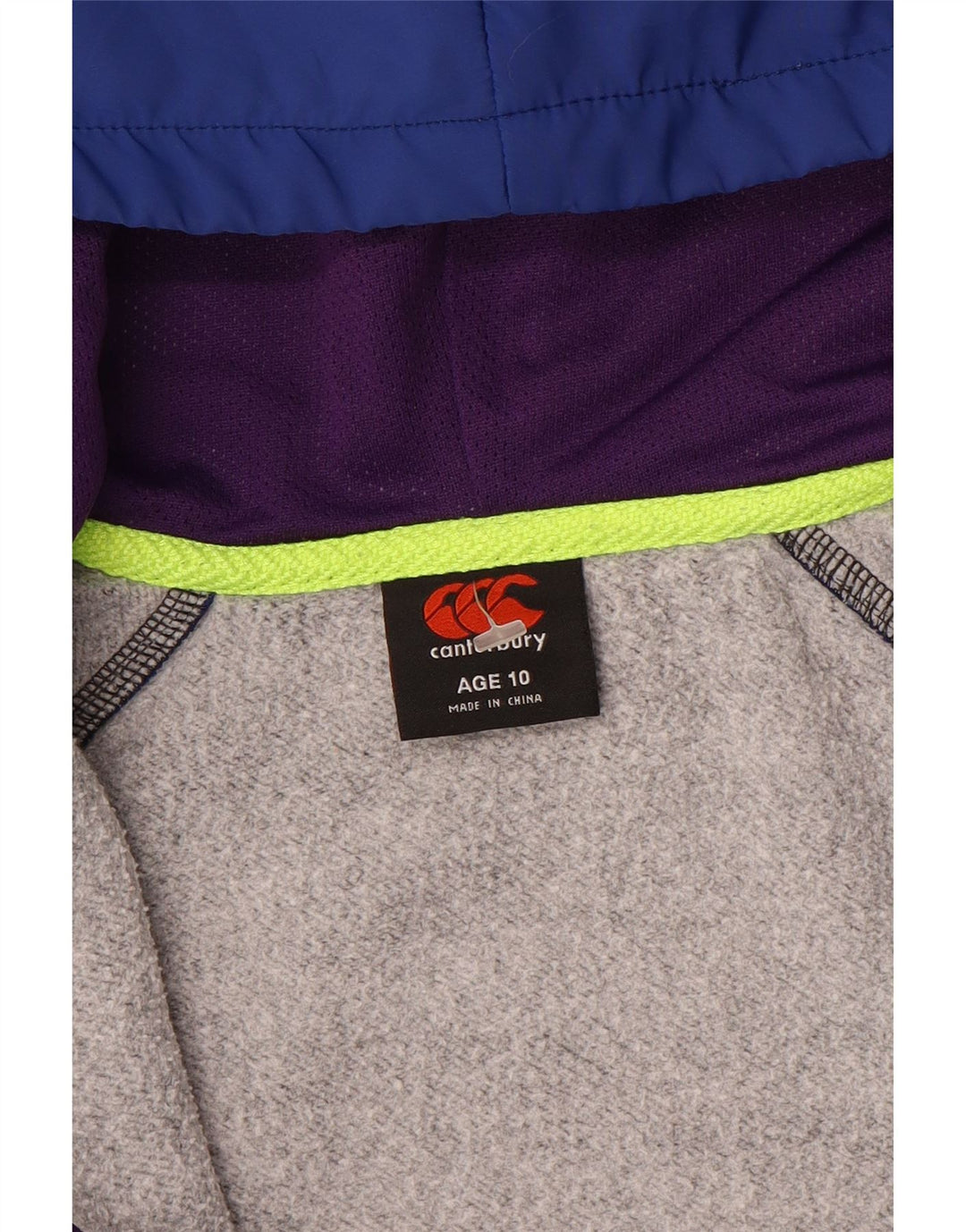 CANTERBURY Boys Zip Hoodie Sweater 9-10 Years Grey Colourblock