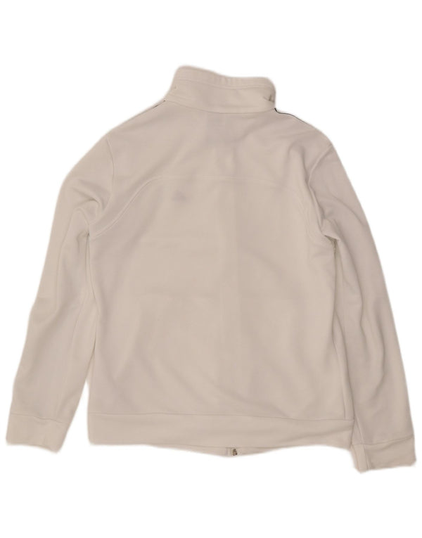 ADIDAS Womens Tracksuit Top Jacket UK 12/14 Medium White Polyester