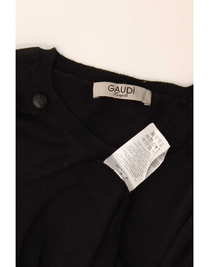 Gaudi Womens Boat Neck Jumper Sweater UK 16 Large Black Polyamide