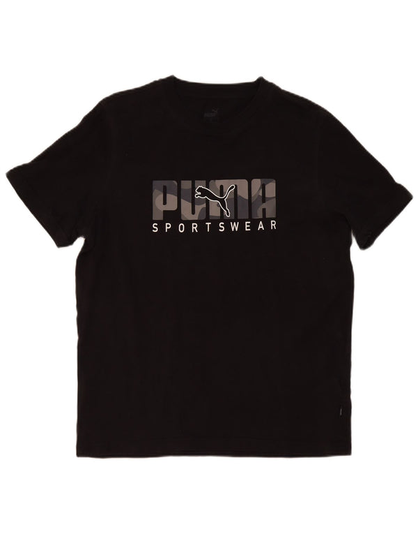 Puma Mens Graphic T-Shirt Top Medium Black Cotton