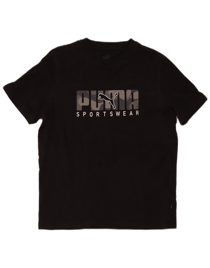 Puma Mens Graphic T-Shirt Top Medium Black Cotton