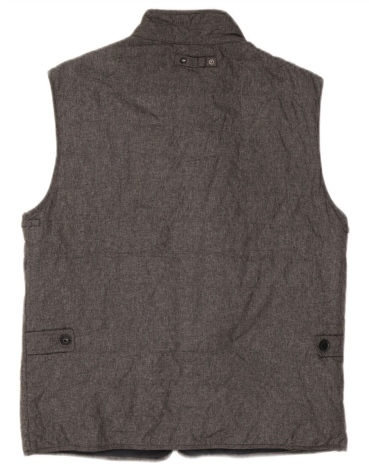 Massimo Dutti Mens Gilet UK 38 Medium Grey Nylon