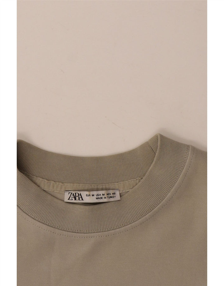 ZARA Mens T-Shirt Top Medium Grey