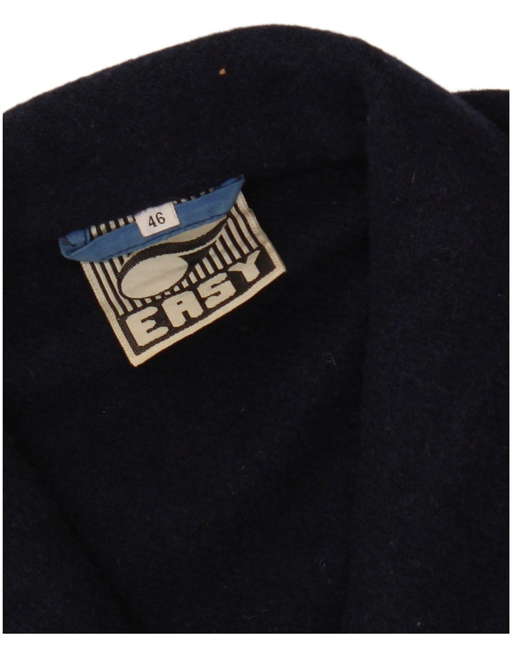 EASY Womens 3/4 Sleeve 4 Button Blazer Jacket IT 46 Large Navy Blue