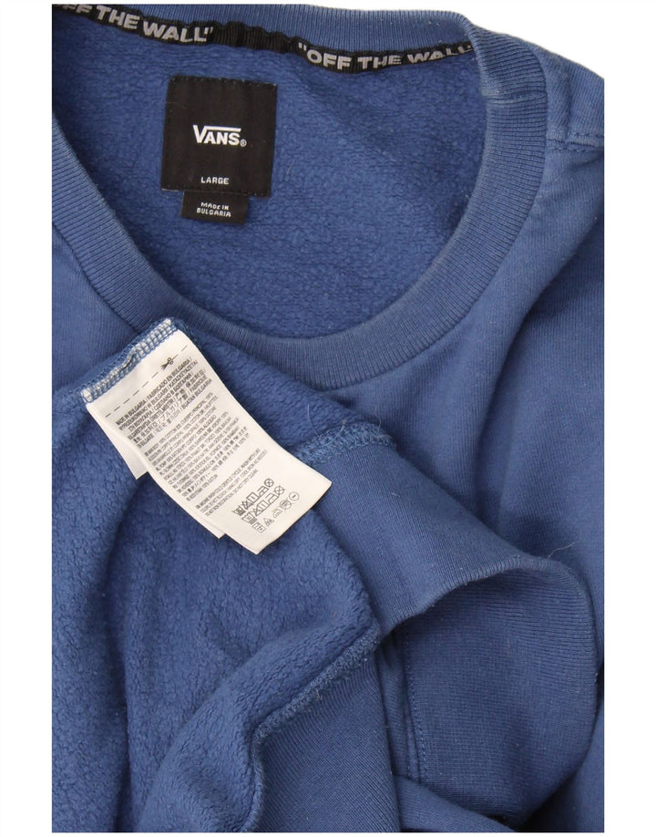 Vans Mens Tall Sweatshirt Jumper Large Blue Cotton