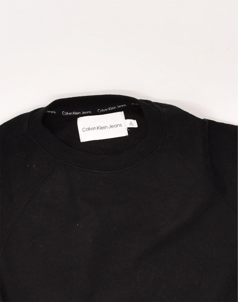 CALVIN KLEIN Womens Sweatshirt Jumper UK 14 Medium Black Cotton | Vintage Calvin Klein | Thrift | Second-Hand Calvin Klein | Used Clothing | Messina Hembry 