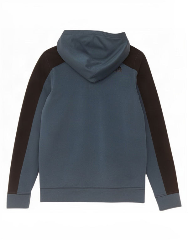 The North Face Boys Zip Hoodie Sweater 14-15 Years XL Blue Colourblock