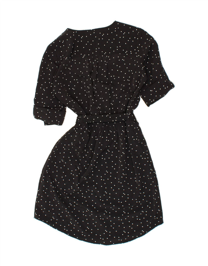 MOSSIMO Womens 3/4 Sleeve A-Line Dress UK 6 XS Black Spotted Polyester Vintage Mossimo and Second-Hand Mossimo from Messina Hembry 