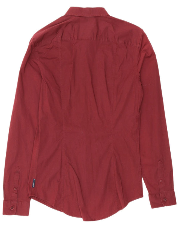 Armani Exchange Mens Super Slim Fit Shirt Small Burgundy Cotton