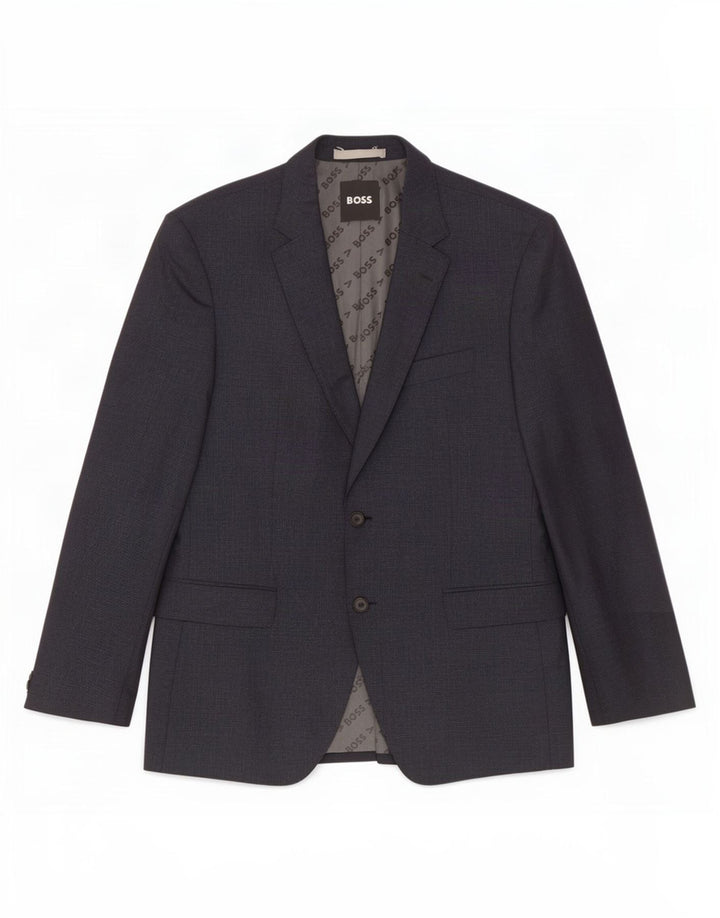 Hugo Boss Mens 2 Button Blazer Jacket UK 52 XL Navy Blue Wool