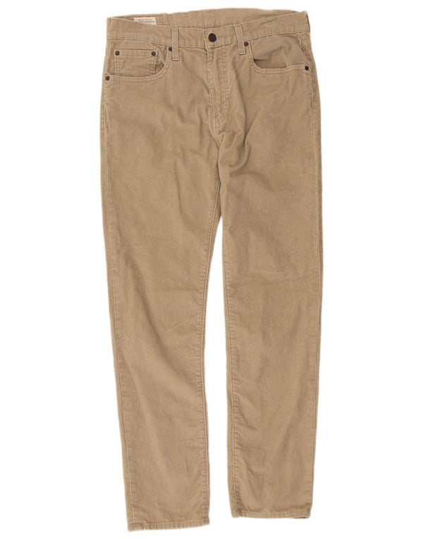 Levi's Mens 502 Tapered Corduroy Trousers W32 L32 Beige Cotton