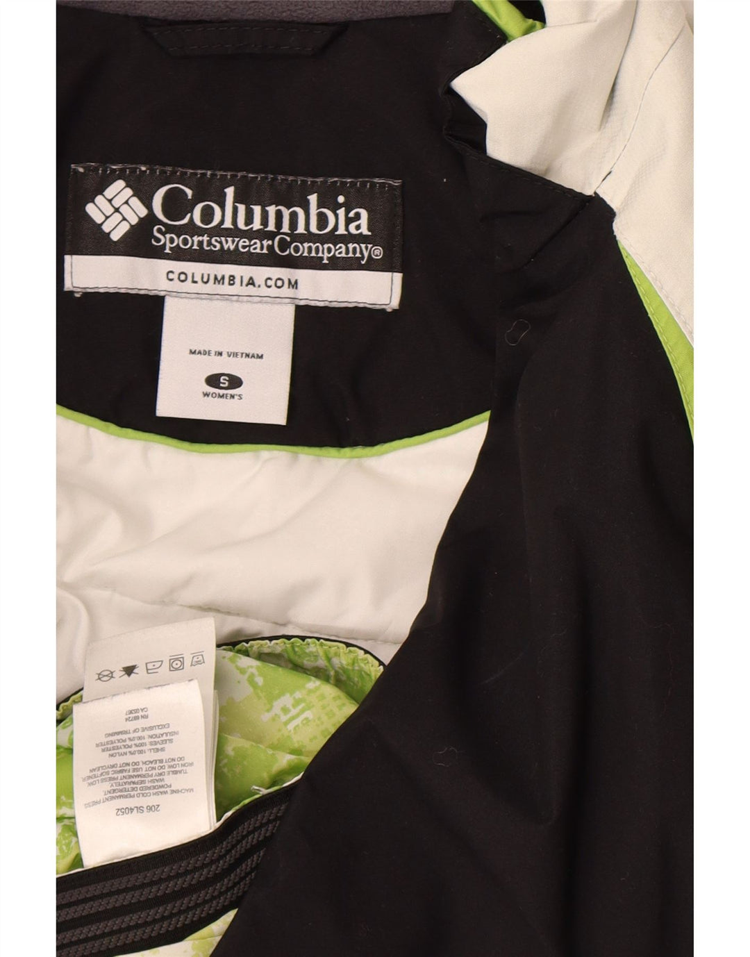 Columbia Womens Oversized Ski Jacket UK 10 Small Black Colourblock Nylon