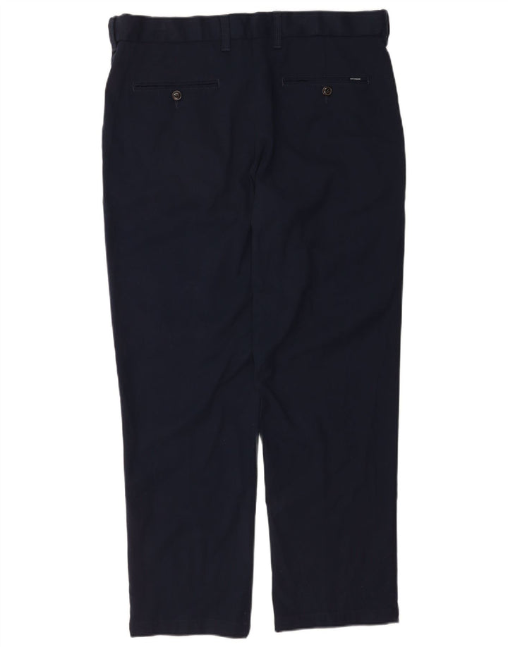 Marks & Spencer Mens Straight Suit Trousers W36 L27 Navy Blue Polyester