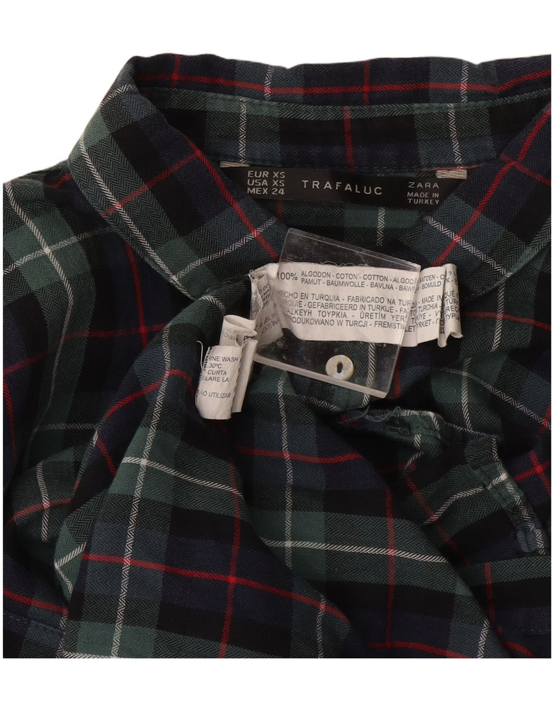 Zara Womens Oversized Flannel Shirt UK 6 XS Multicoloured Check Cotton