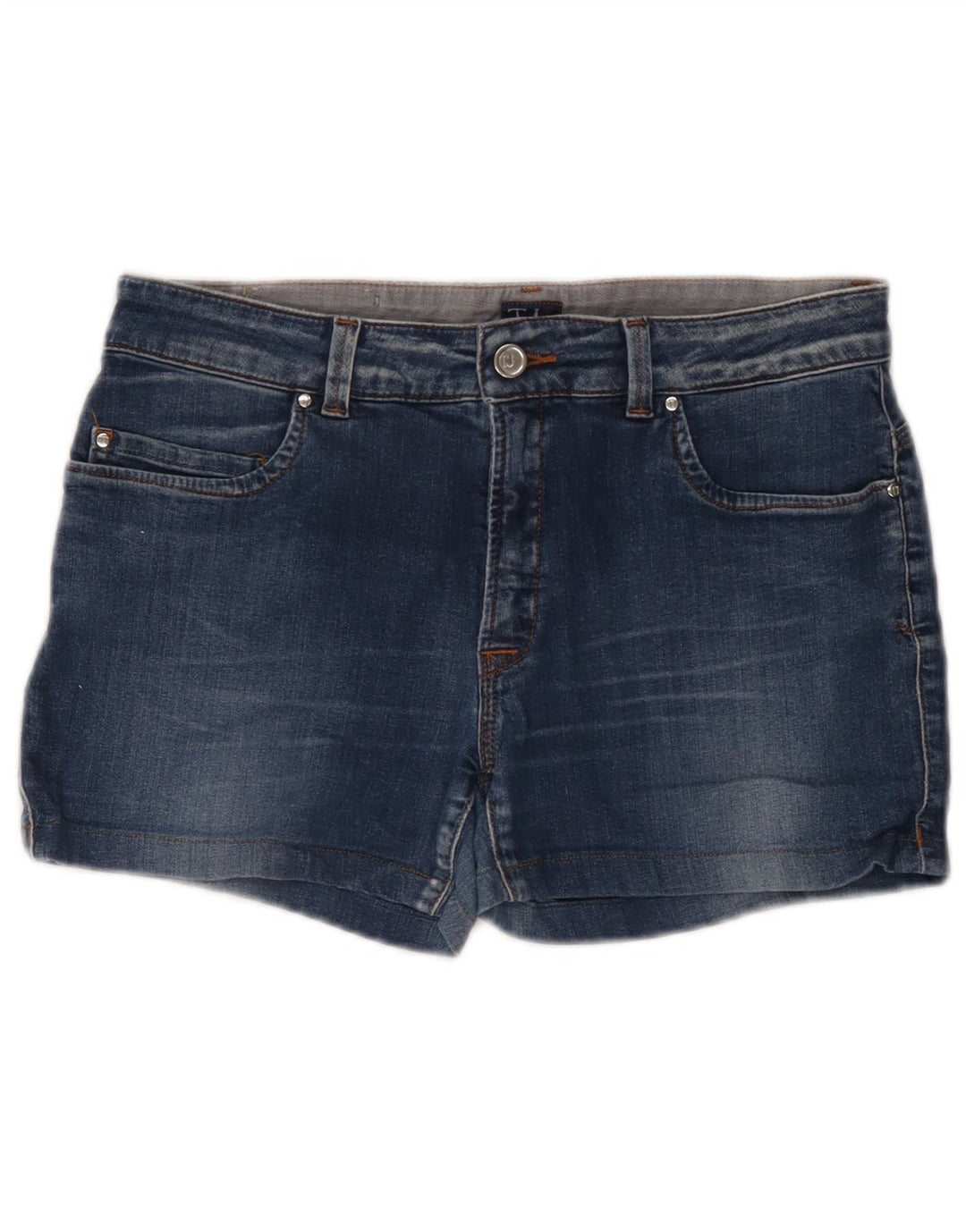 Trussardi Womens Denim Shorts W34 Large  Navy Blue