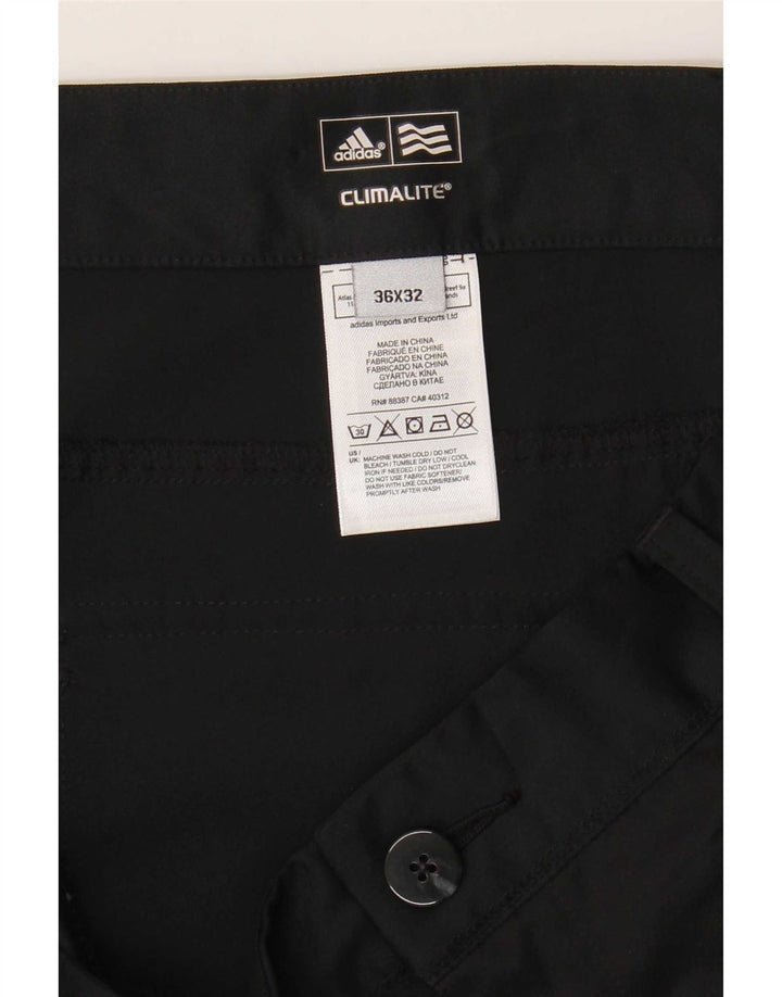 Adidas Mens Climalite Straight Chino Trousers W36 L32 Black Polyester