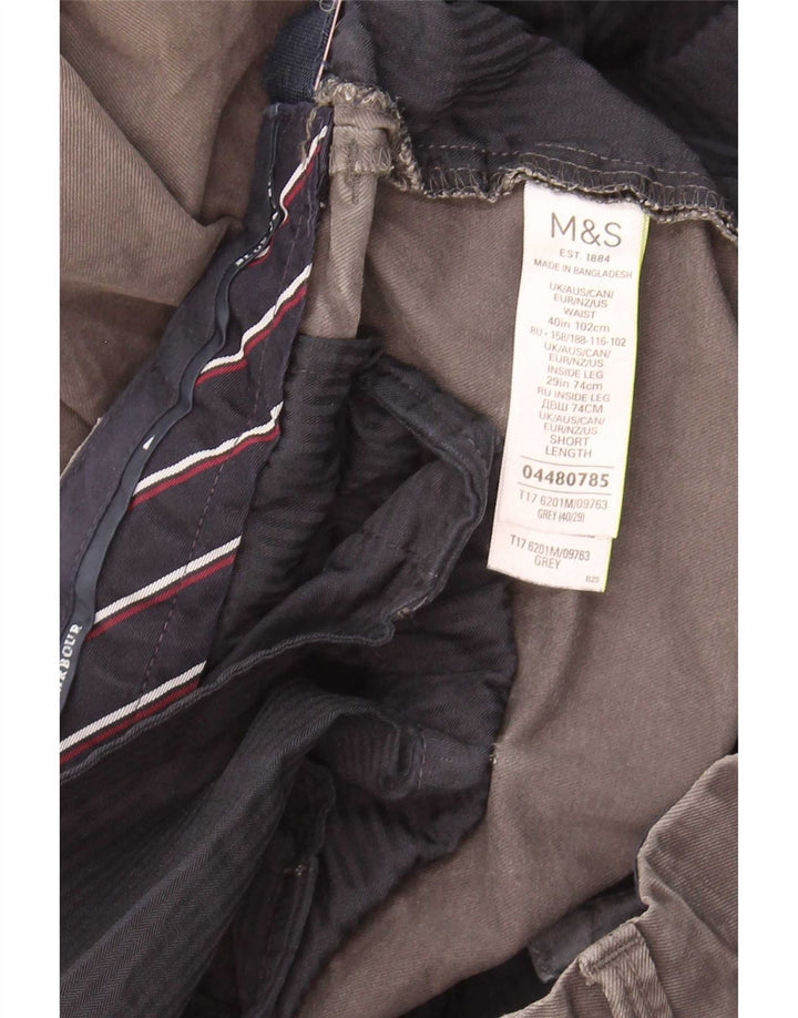 Marks & Spencer Mens Blue Harbour Straight Chino Trousers W40 L29 Grey