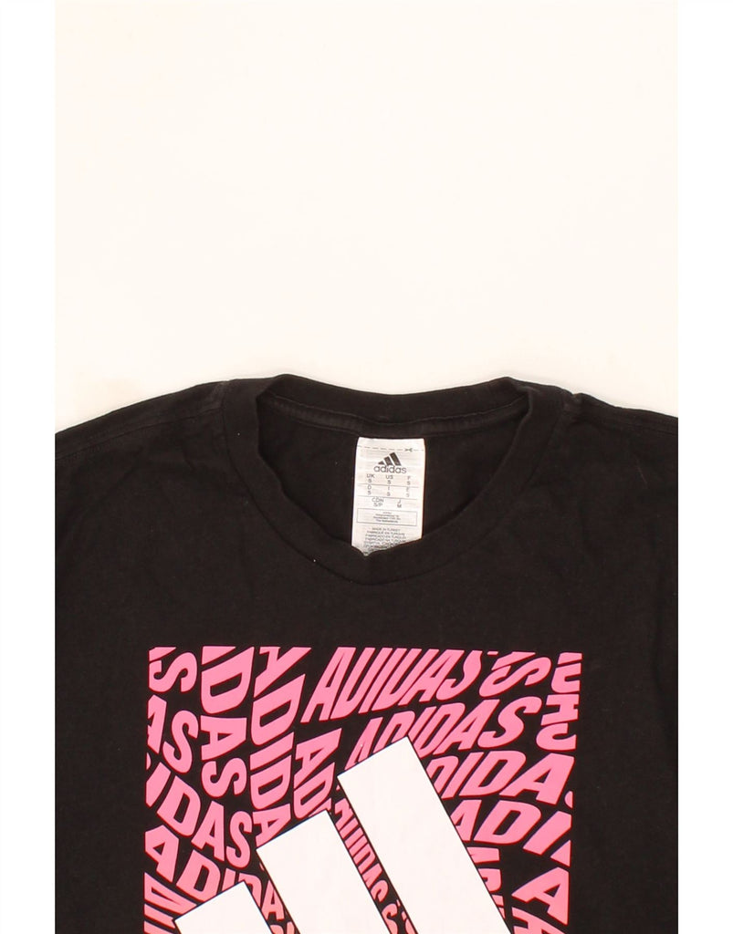 ADIDAS Mens Graphic T-Shirt Top Small Black Cotton Vintage Adidas and Second-Hand Adidas from Messina Hembry 