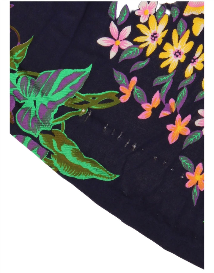 VINTAGE Womens High Waist Maxi Skirt IT 40 Small W24  Navy Blue Floral