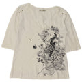 Lee Womens Top 3/4 Sleeve UK 16 Large White Cotton