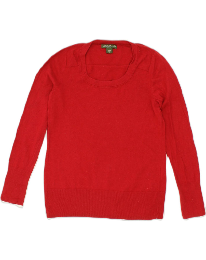 EDDIE BAUER Womens Crew Neck Jumper Sweater UK 10 Small Red Cotton | Vintage Eddie Bauer | Thrift | Second-Hand Eddie Bauer | Used Clothing | Messina Hembry 