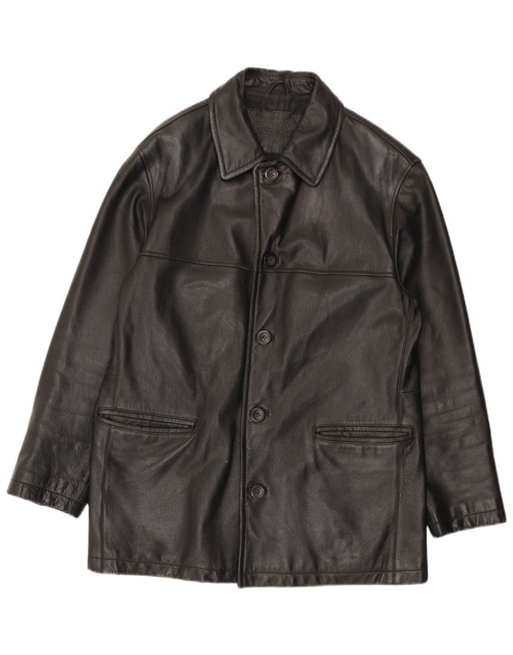 Vintage Mens Leather Jacket UK 40 Large Black Leather