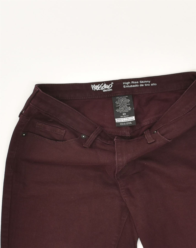 MOSSIMO Womens Stretch Skinny Jeans US 6 Medium W28 L27 Burgundy Cotton | Vintage Mossimo | Thrift | Second-Hand Mossimo | Used Clothing | Messina Hembry 