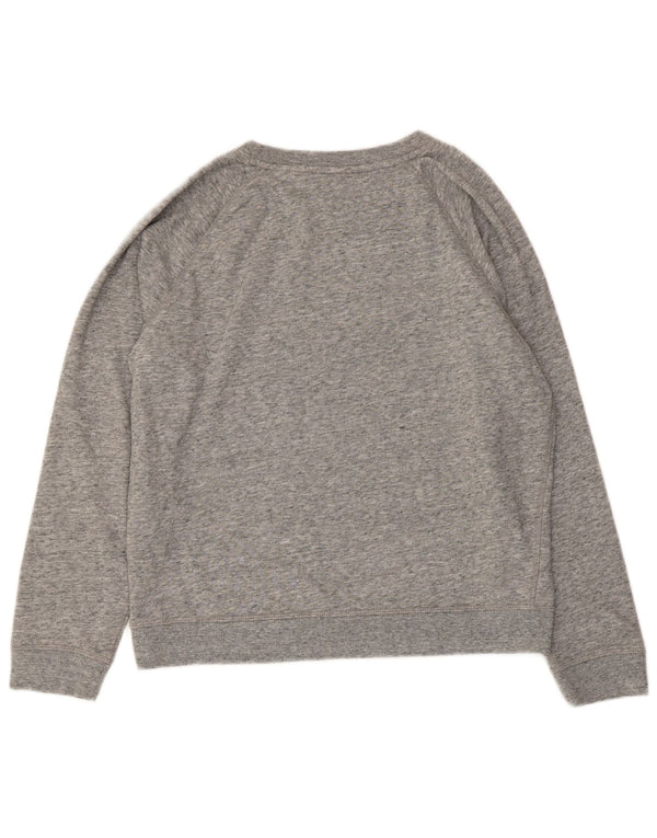 Levi's Womens Graphic Sweatshirt Jumper UK 16 Large Grey Flecked Cotton