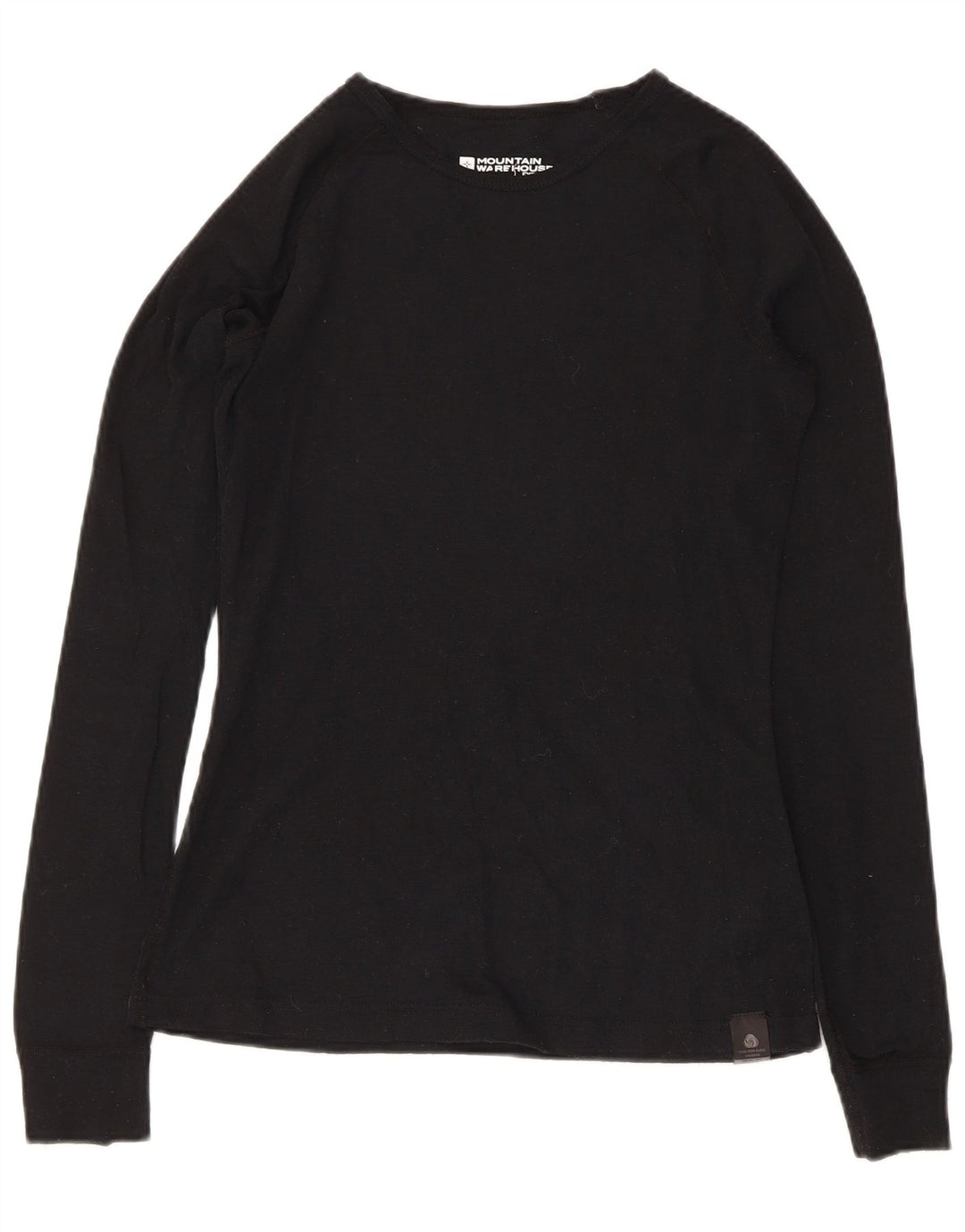 Mountain Warehouse Womens Top Long Sleeve UK 8 Small Black Wool