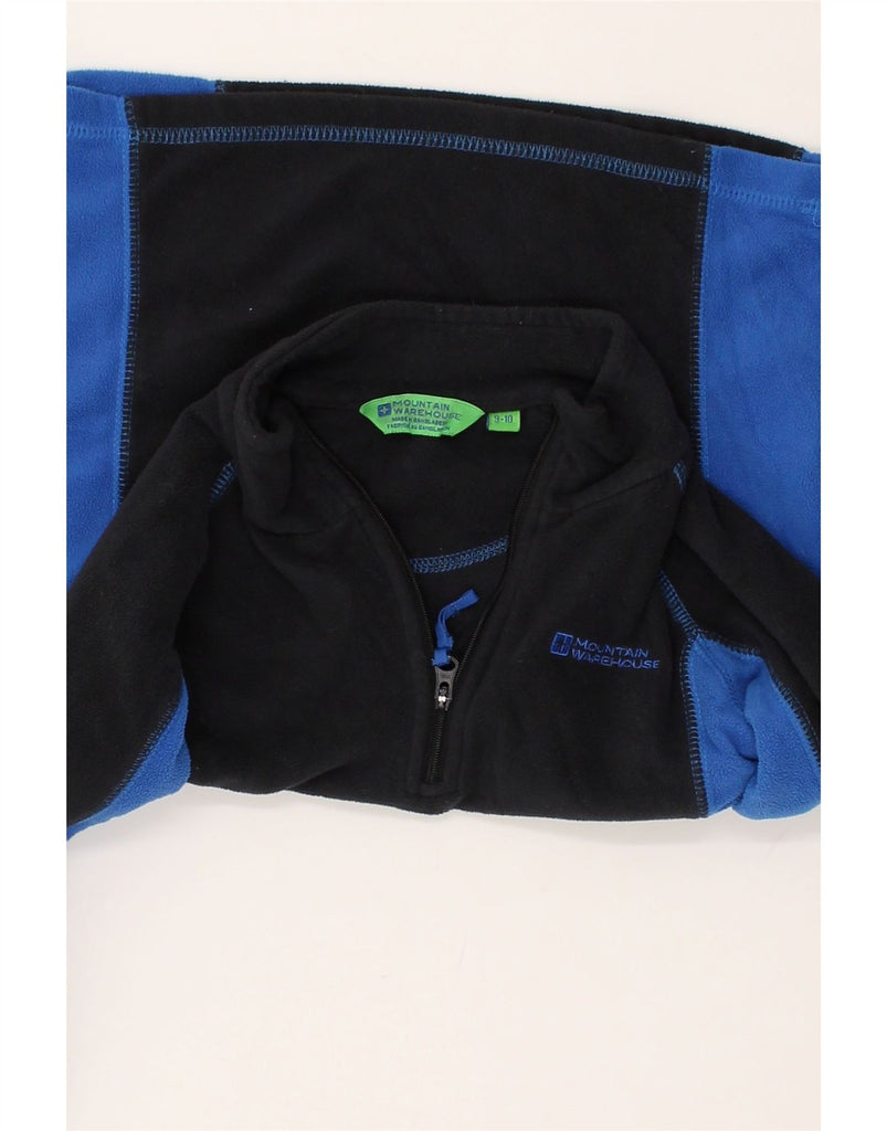 MOUNTAIN WAREHOUSE Boys Zip Neck Fleece Jumper 9-10 Years Black | Vintage Mountain Warehouse | Thrift | Second-Hand Mountain Warehouse | Used Clothing | Messina Hembry 