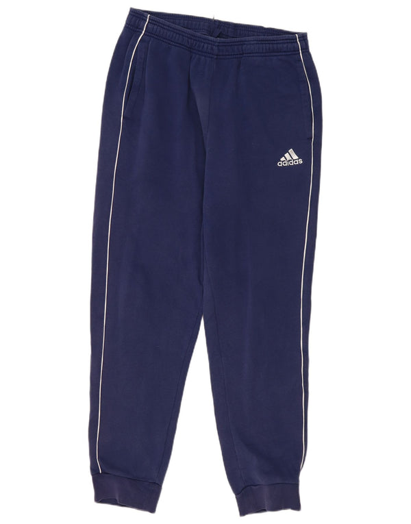 ADIDAS Mens Tracksuit Trousers Joggers Large  Navy Blue Cotton