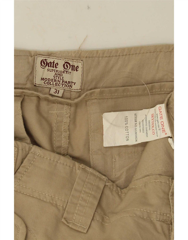 Vintage Mens Cargo Shorts W31 Medium Beige Cotton
