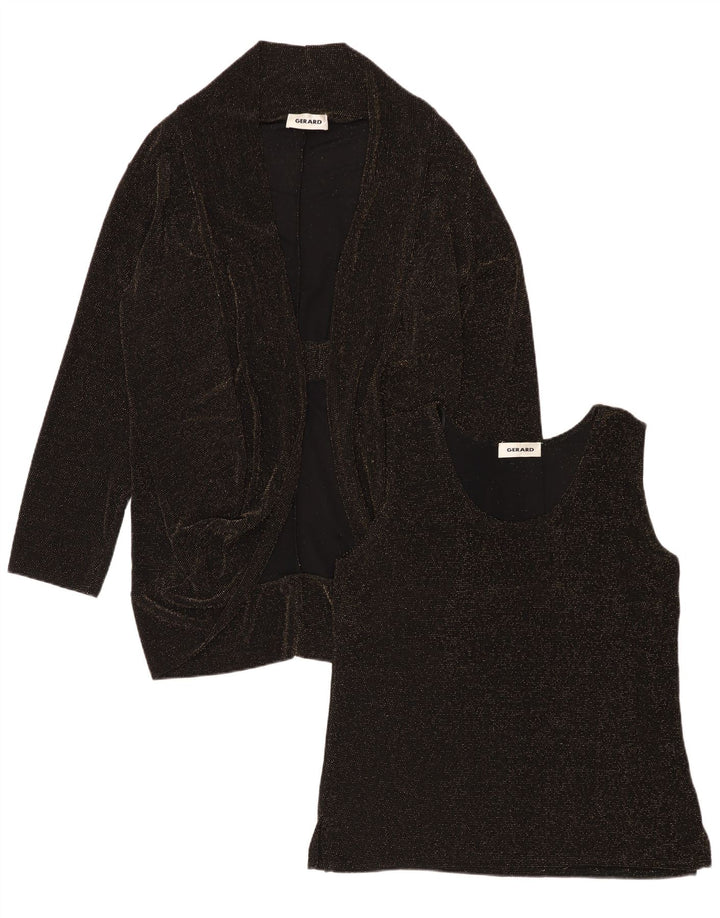 Vintage Womens 2 Piece Set UK 18 XL Black Nylon