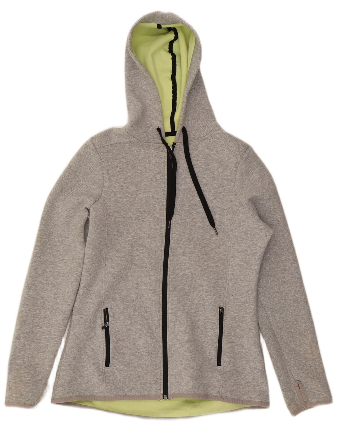 Marks & Spencer Womens Zip Hoodie Sweater UK 12 Medium  Grey Cotton