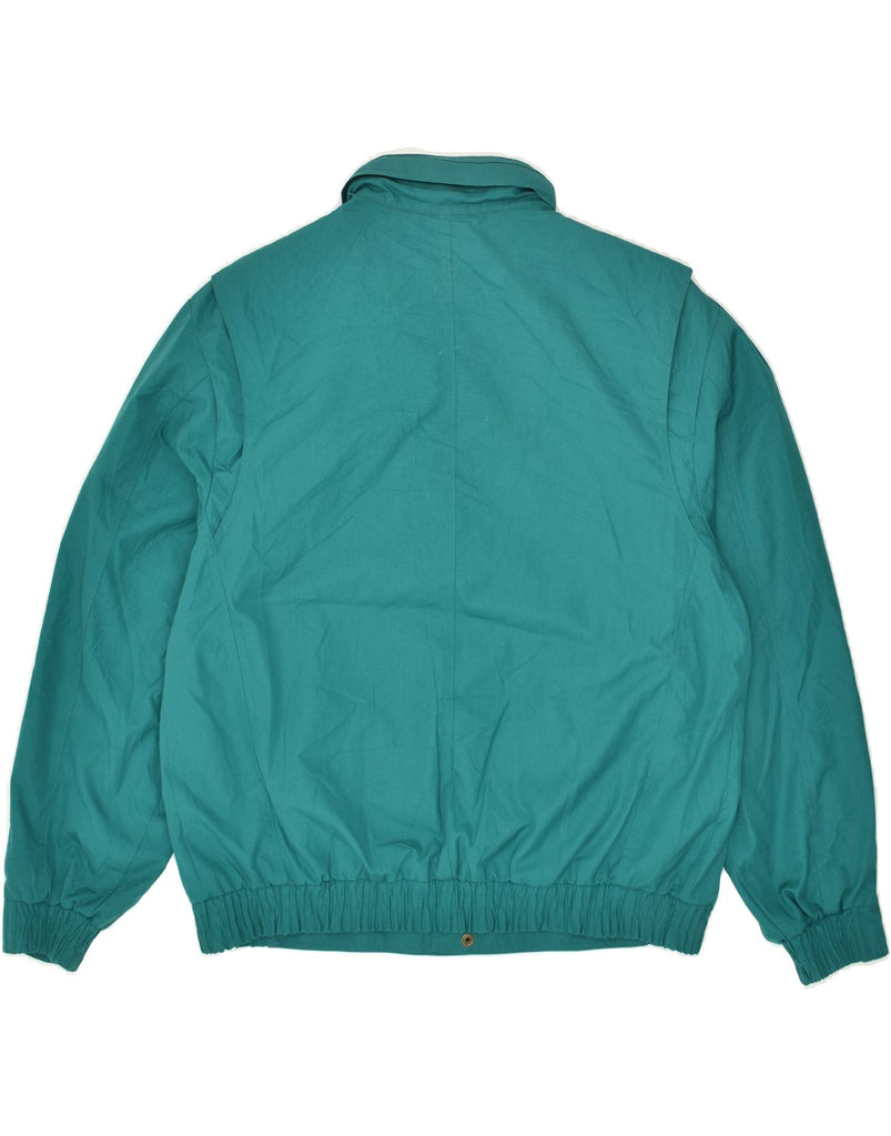 LONDON FOG Mens Hooded Bomber Jacket UK 42 XL Turquoise Cotton | Vintage London Fog | Thrift | Second-Hand London Fog | Used Clothing | Messina Hembry 