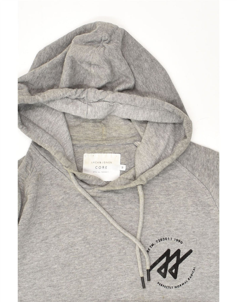 JACK & JONES Mens Graphic Hoodie Jumper Medium Grey Colourblock Cotton | Vintage Jack & Jones | Thrift | Second-Hand Jack & Jones | Used Clothing | Messina Hembry 