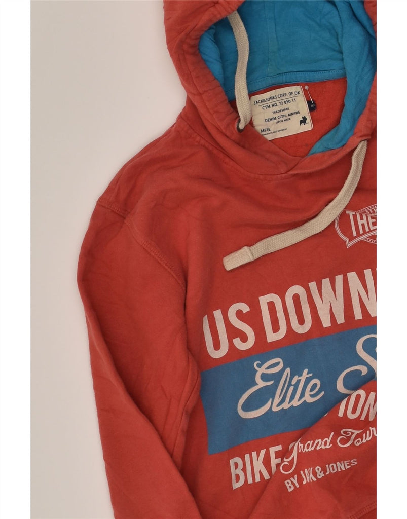 JACK & JONES Womens Graphic Hoodie Jumper UK 10 Small Red Cotton | Vintage Jack & Jones | Thrift | Second-Hand Jack & Jones | Used Clothing | Messina Hembry 