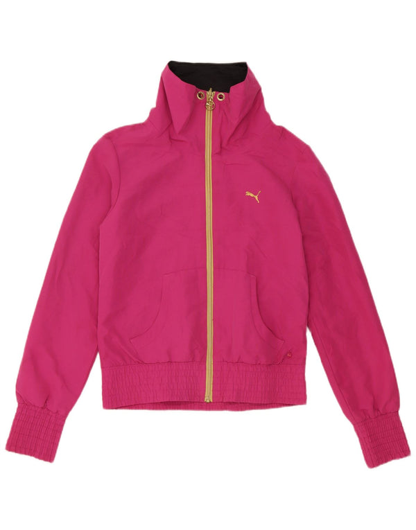 Puma Womens Tracksuit Top Jacket UK 10 Small Pink Polyester