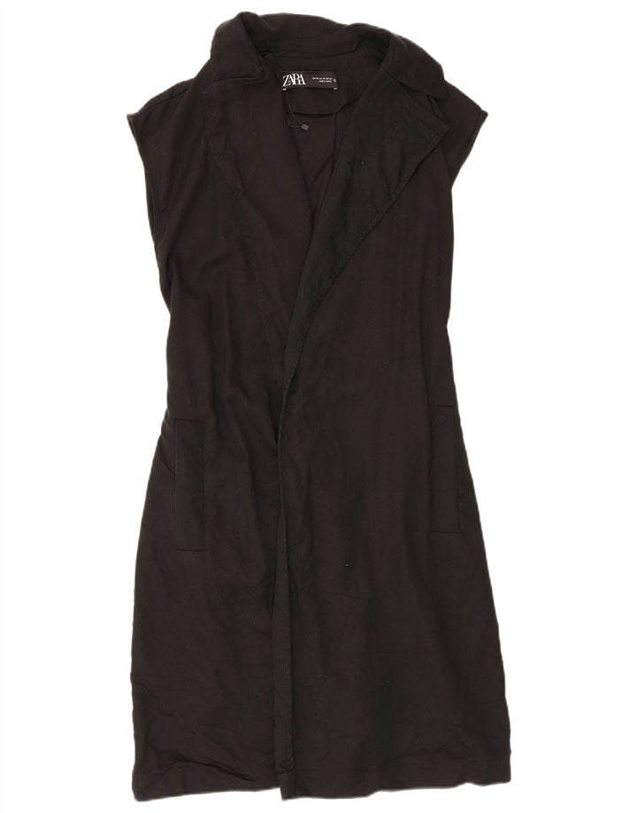 Zara Womens Wrap Dress UK 6 XS Black Lyocell